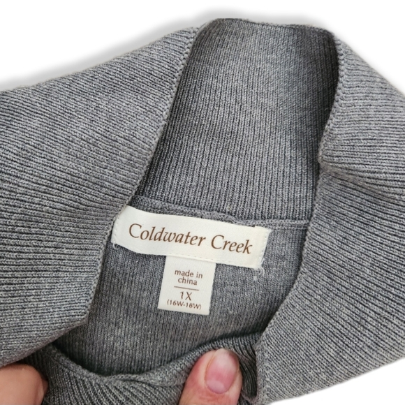 Coldwater Creek Ribbed Crossover Detailed Shell Top 1X Womens 16-18  75% silk - Picture 4 of 7